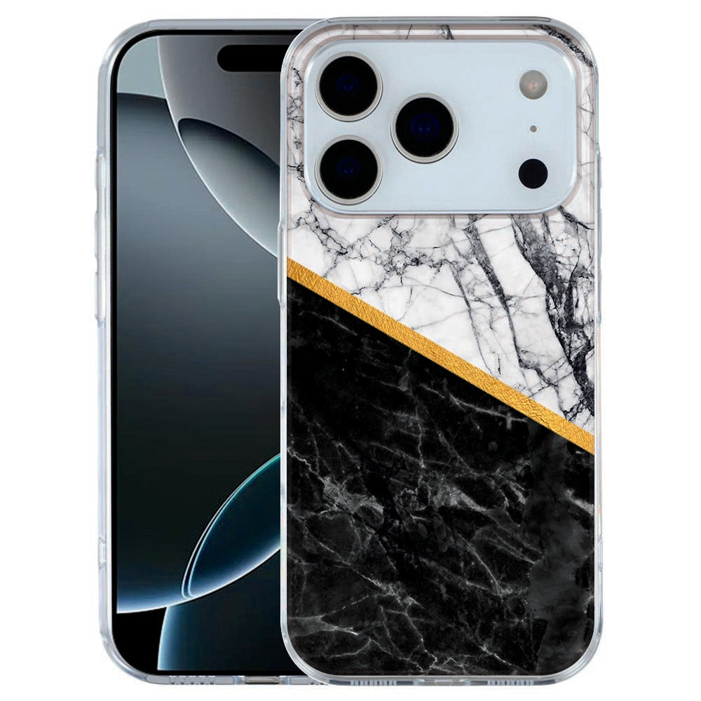 TPU Hoesje Apple iPhone 17 Pro Marble White Black
