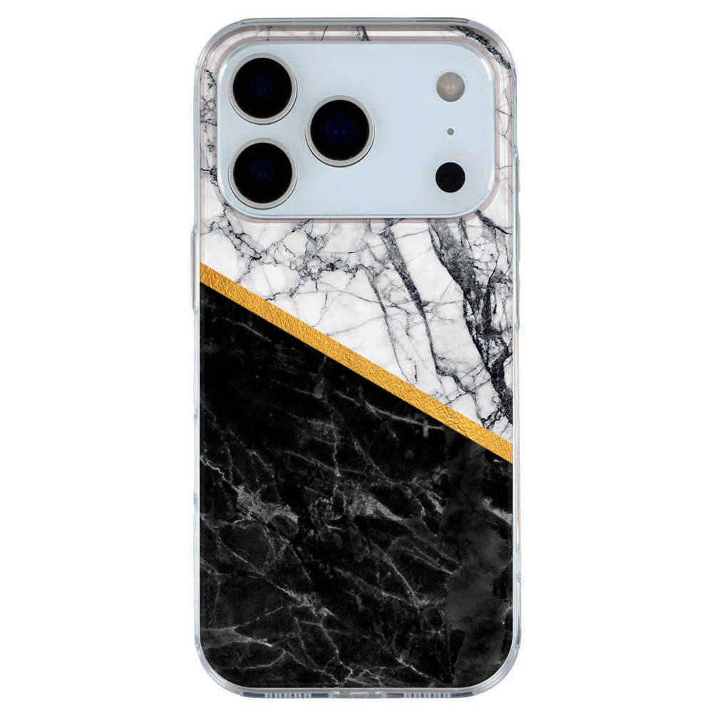 TPU Hoesje Apple iPhone 17 Pro Marble White Black