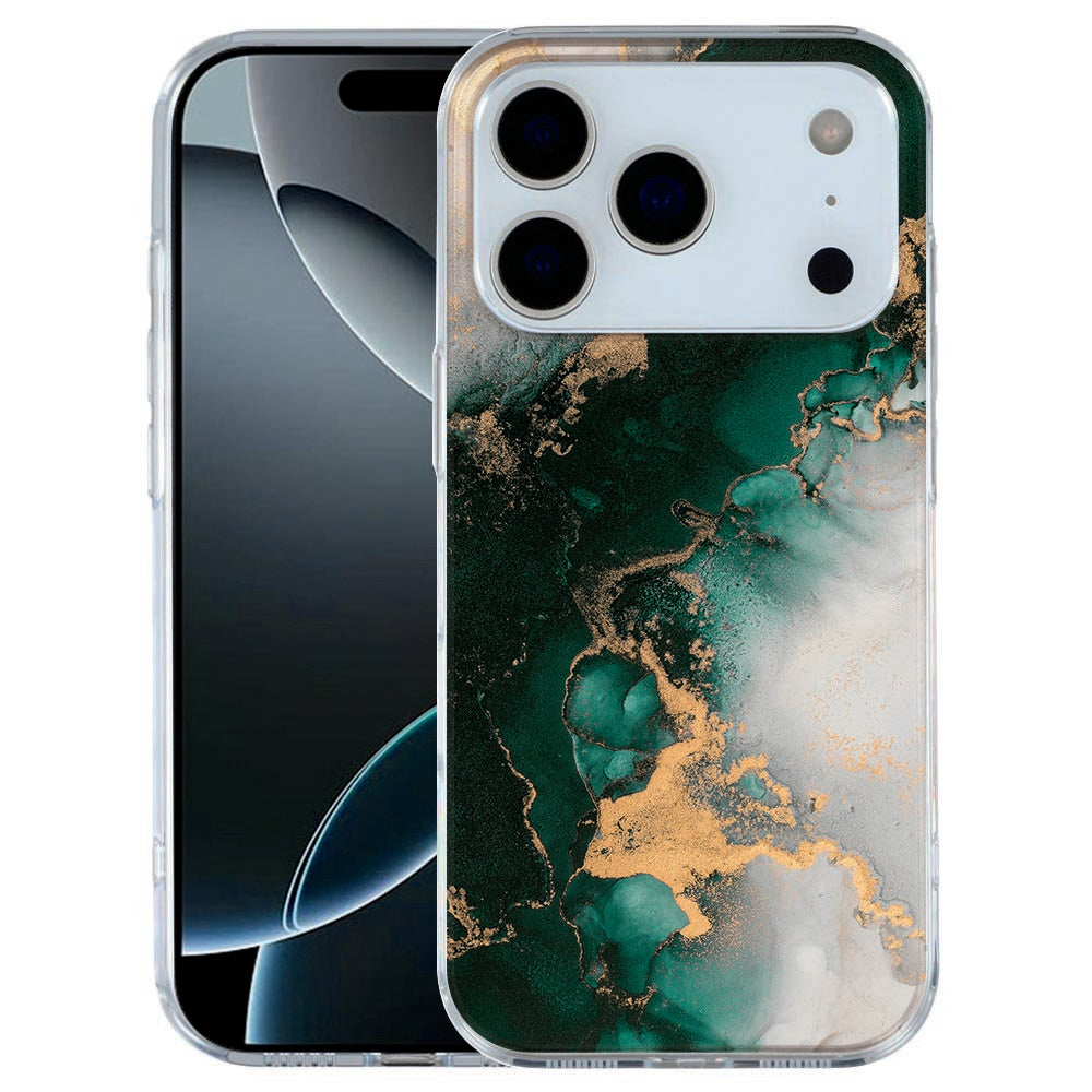 Siliconen hoesje Apple iPhone 17 Pro Marmer Groen