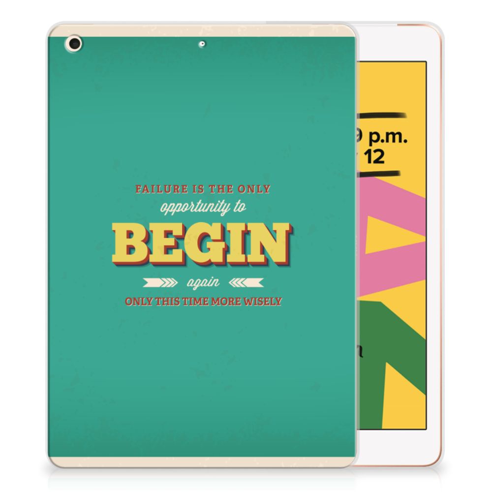Apple iPad 10.2 | iPad 10.2 (2020) | 10.2 (2021) Back cover met naam Quote Begin