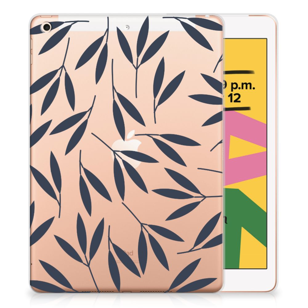 Apple iPad 10.2 | iPad 10.2 (2020) | 10.2 (2021) Siliconen Hoesje Leaves Blue