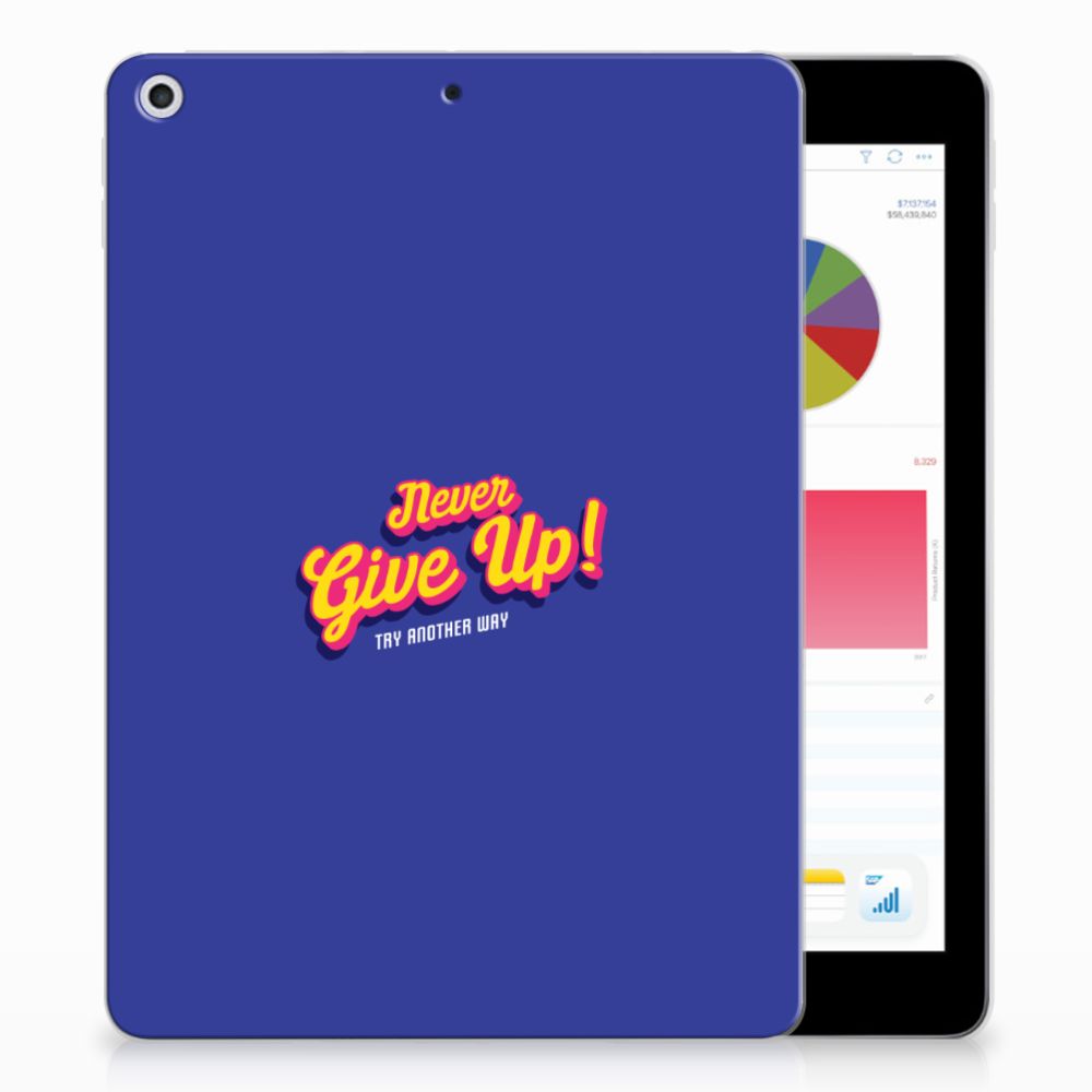 Apple iPad 9.7 2018 | 2017 Back cover met naam Never Give Up