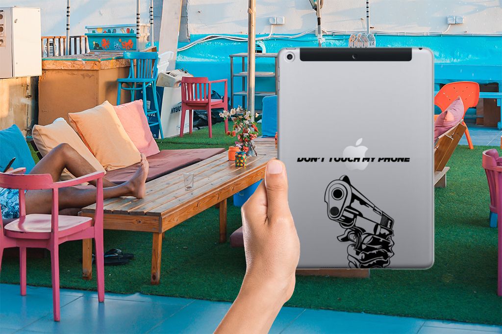 Apple iPad 9.7 2018 | 2017 Print Case Gun Don't Touch My Phone