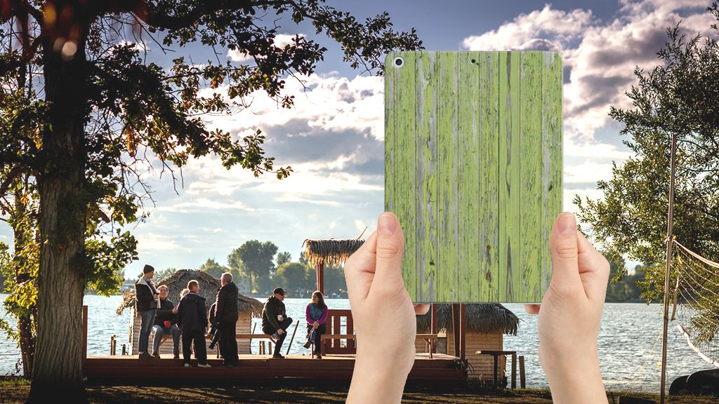 Apple iPad 9.7 2018 | 2017 Silicone Tablet Hoes Green Wood