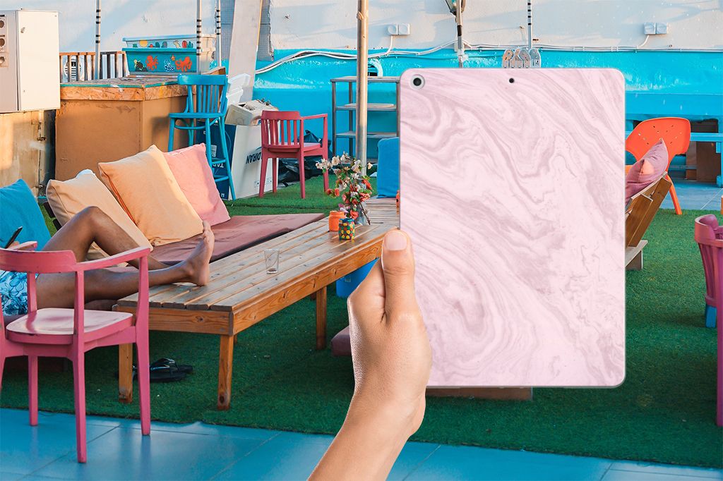 Apple iPad 9.7 2018 | 2017 Tablet Back Cover Marble Pink - Origineel Cadeau Vriendin