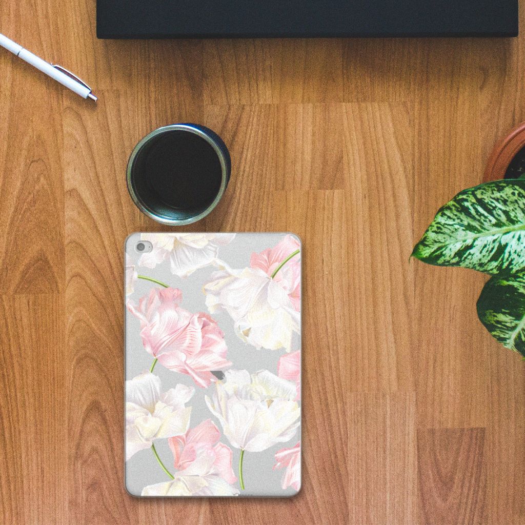 Apple iPad Mini 4 | Mini 5 (2019) Siliconen Hoesje Lovely Flowers design lovely flowers bovenaanzicht