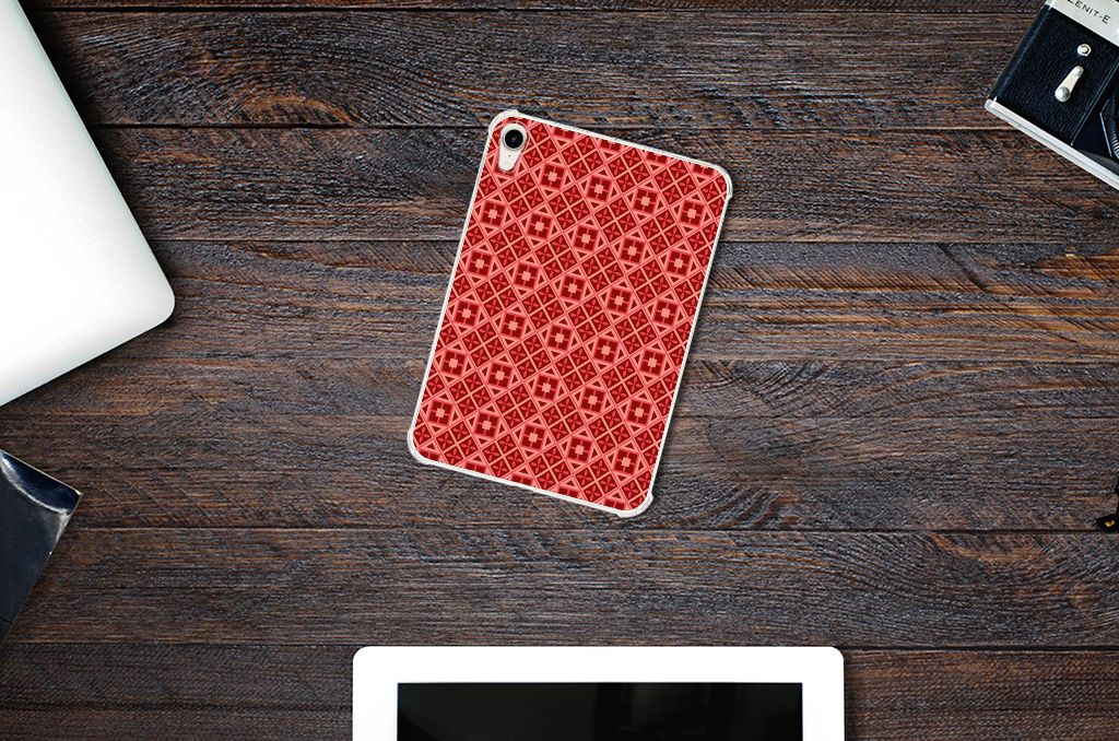 Apple iPad mini 6 (2021) Hippe Hoes Batik Rood - B2C Telecom