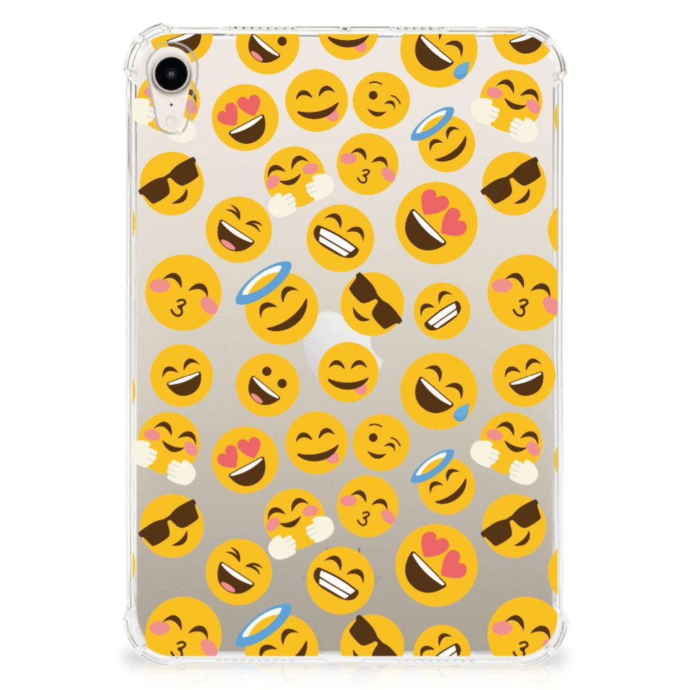 Apple iPad mini 6 (2021) Hippe Hoes Emoji met kleurrijke emoticons en vrolijke gezichten.