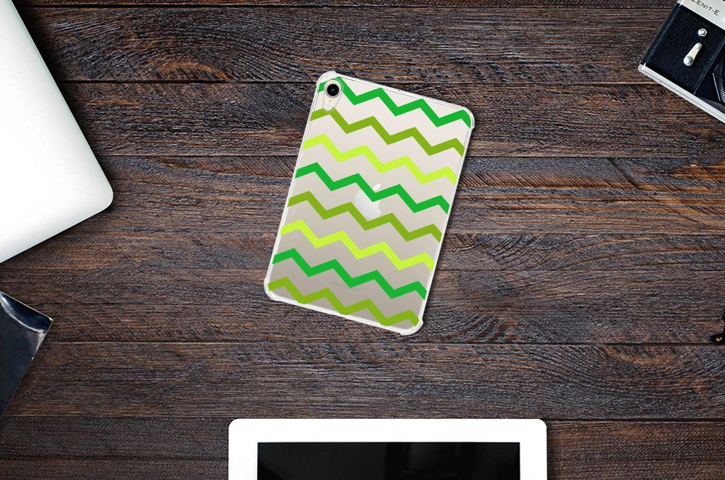 Apple iPad mini 6 (2021) Hippe Hoes Zigzag Groen - B2C Telecom