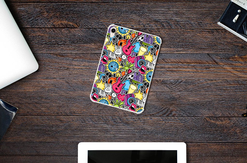 Apple iPad mini 6 (2021) Leuke Siliconen Hoes Punk Rock - B2C Telecom