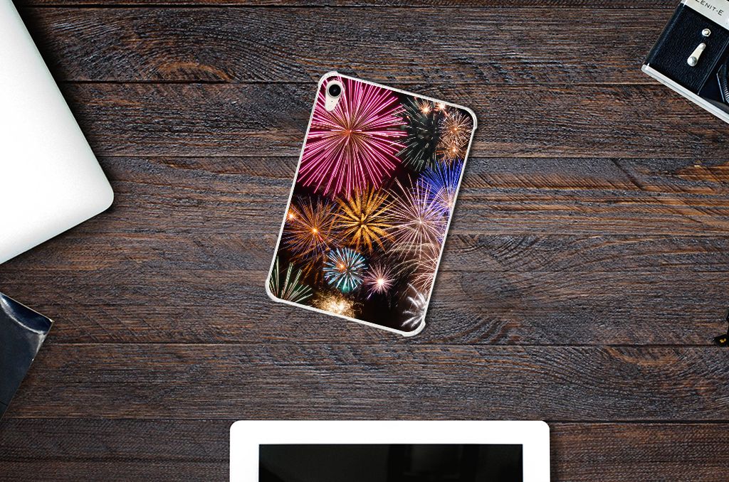 Apple iPad mini 6 (2021) Leuke Siliconen Hoes Vuurwerk - B2C Telecom