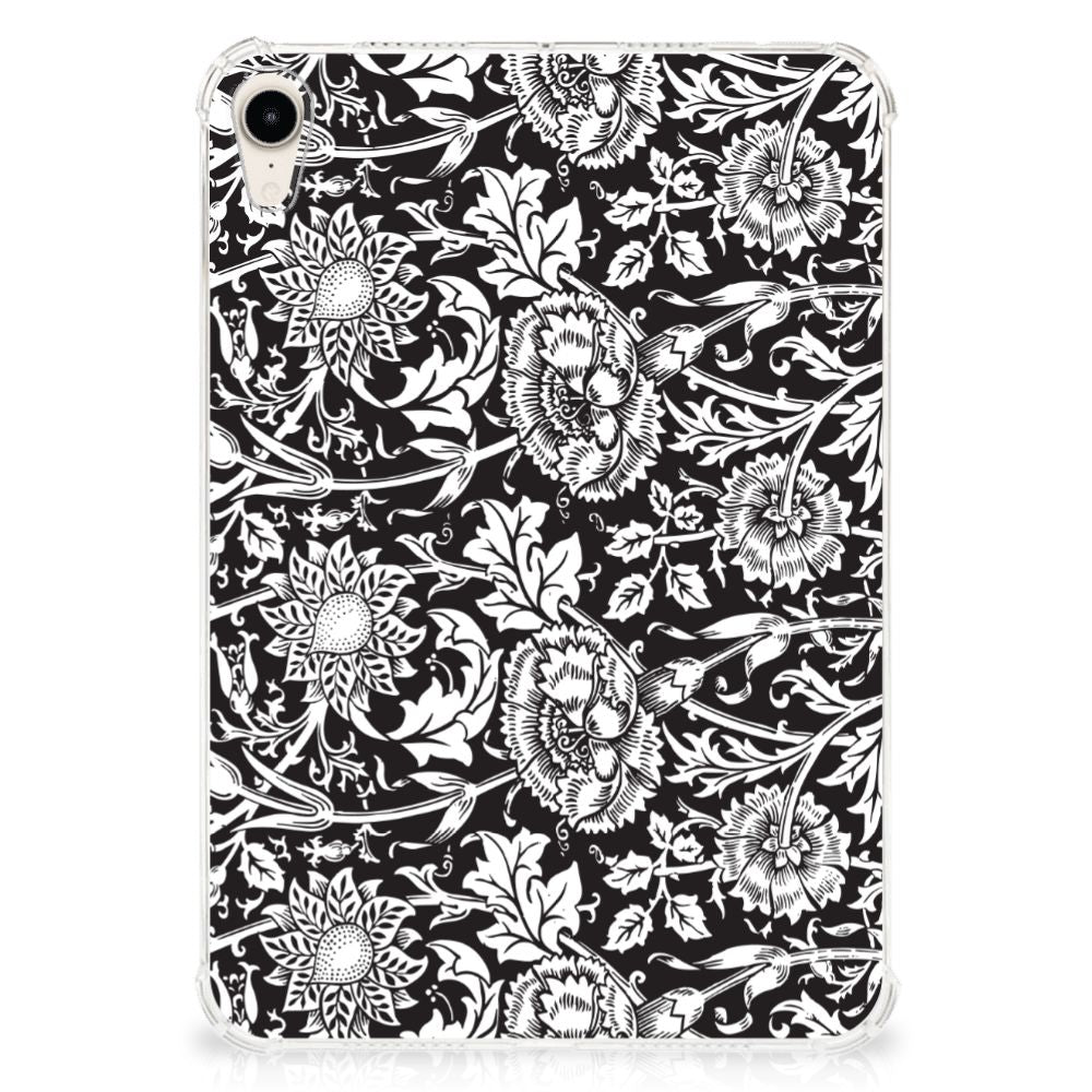 Apple iPad mini 6 (2021) Siliconen Hoesje Black Flowers - B2C Telecom