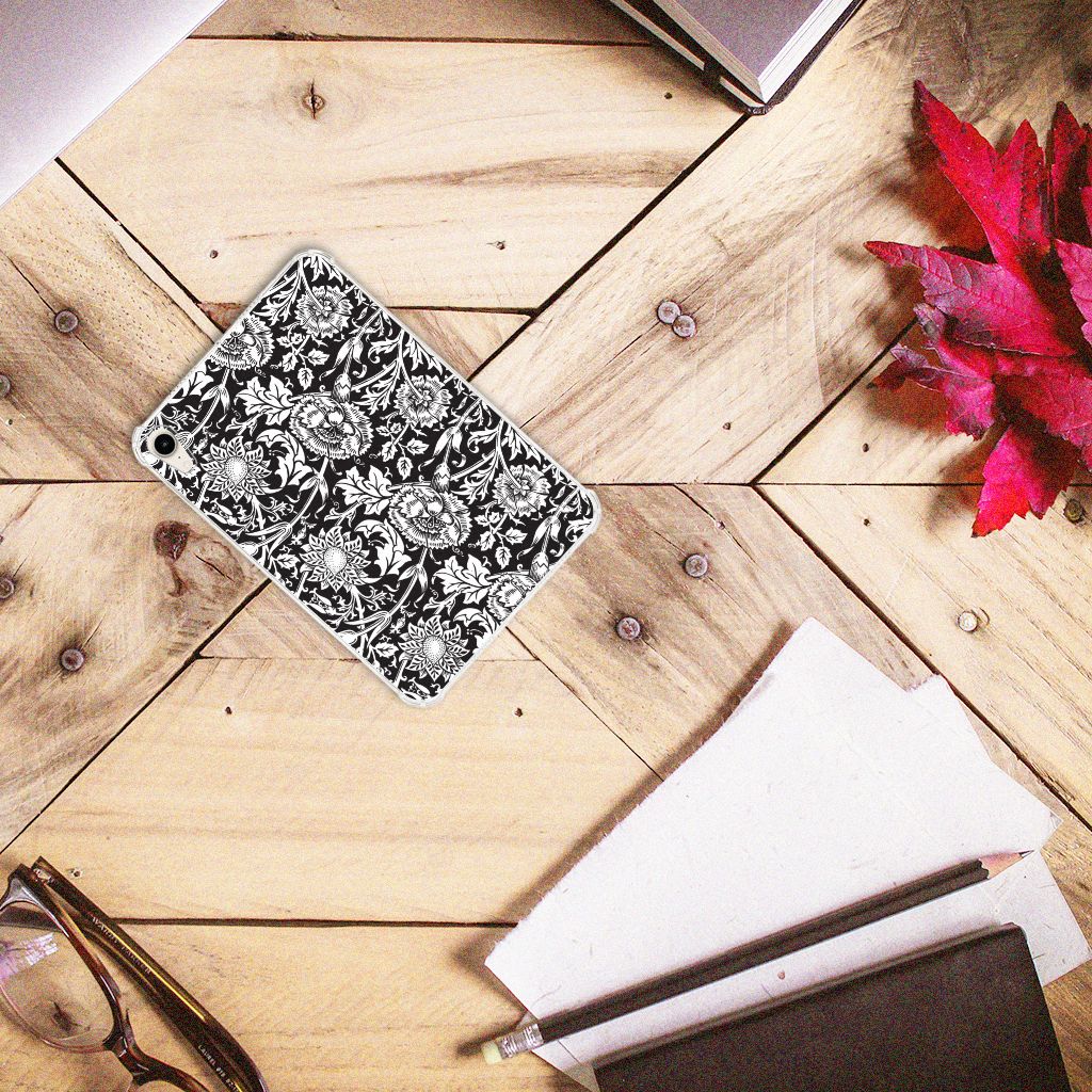 Apple iPad mini 6 (2021) Siliconen Hoesje Black Flowers - B2C Telecom