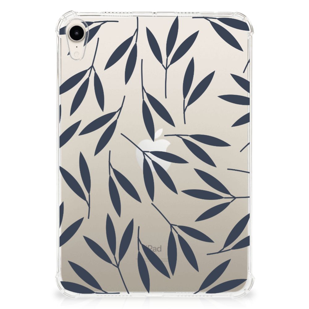 Apple iPad mini 6 (2021) Siliconen Hoesje Leaves Blue - B2C Telecom