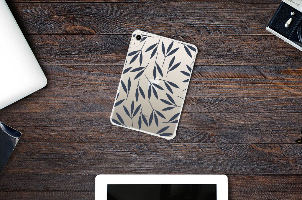 Apple iPad mini 6 (2021) Siliconen Hoesje Leaves Blue - B2C Telecom