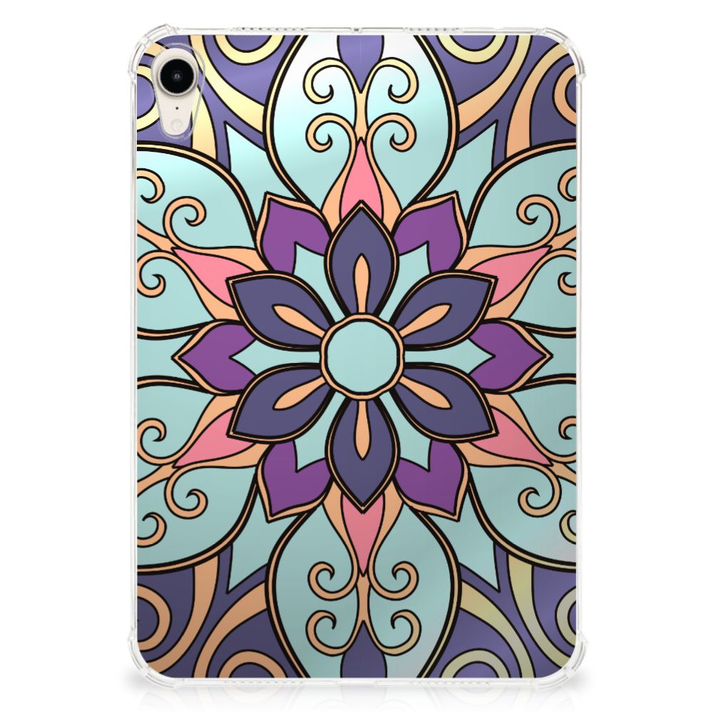 Apple iPad mini 6 (2021) Siliconen Hoesje Purple Flower - B2C Telecom