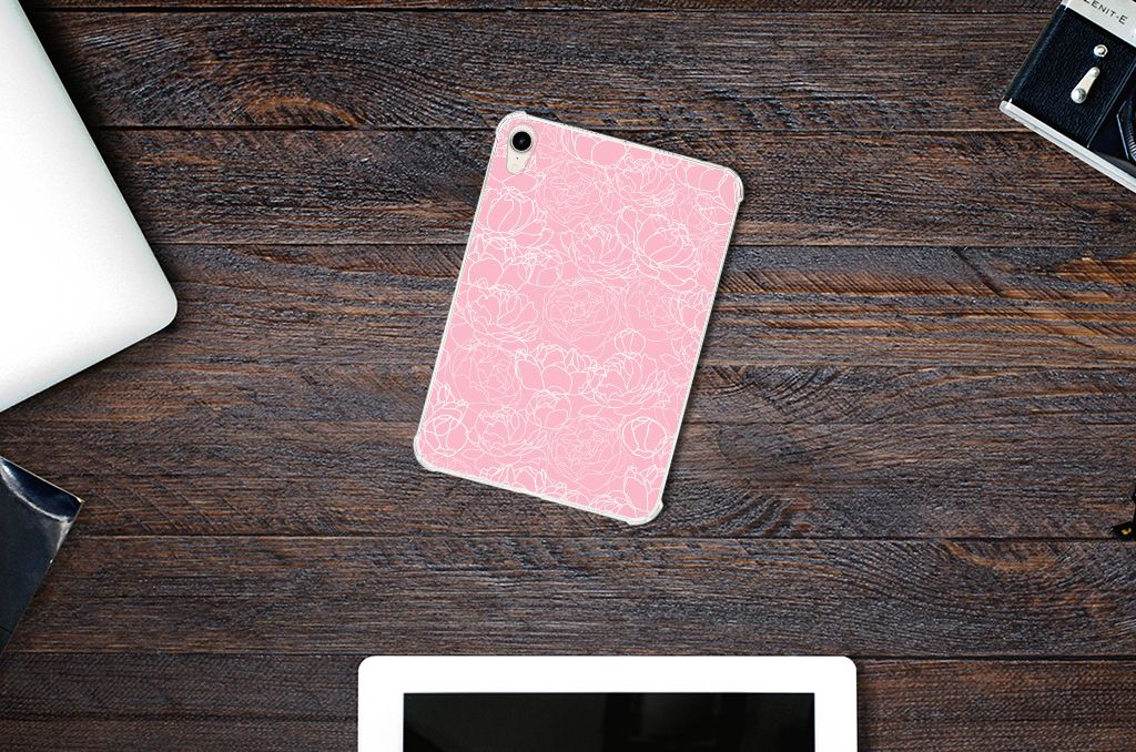 Apple iPad mini 6 (2021) Siliconen Hoesje White Flowers - B2C Telecom