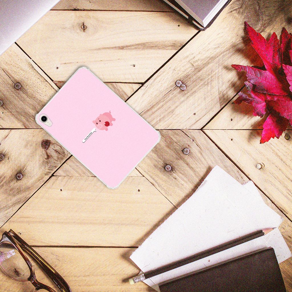 Apple iPad mini 6 (2021) Tablet Back Cover Pig Mud on a wooden table with stationery.