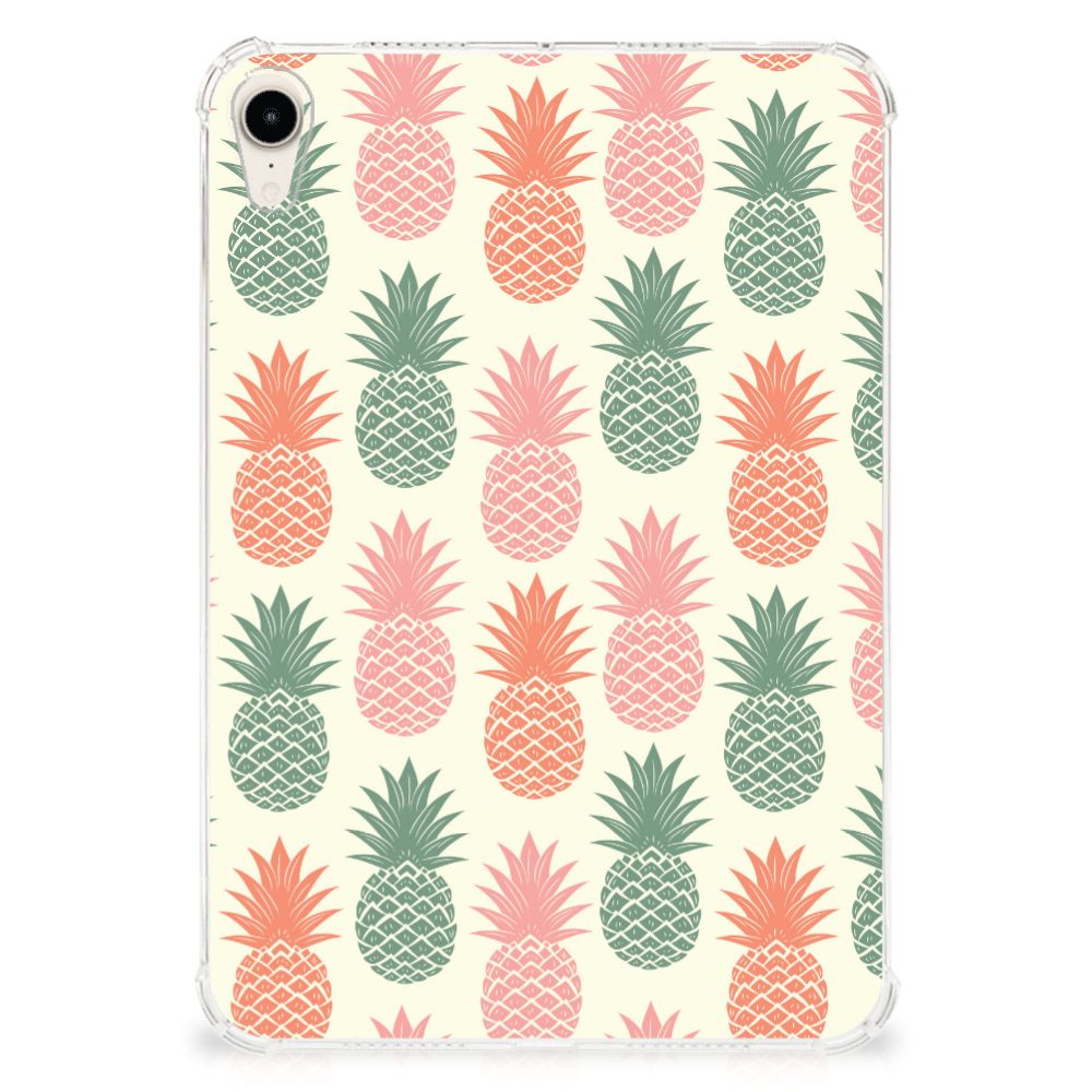 Apple iPad mini 6 (2021) Tablet Cover Ananas met kleurrijke ananasprint en helder ontwerp.