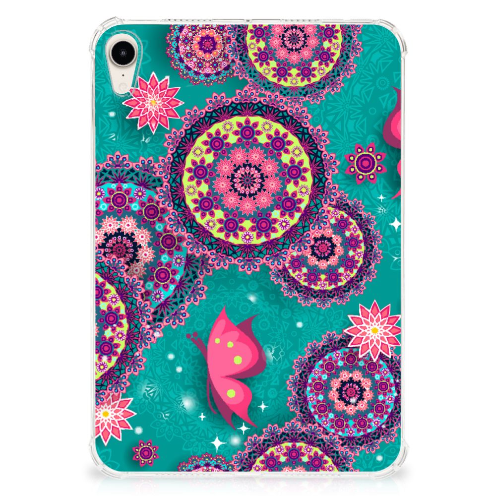 Apple iPad mini 6 (2021) Tablethoes Cirkels en Vlinders met kleurrijke mandala's en een vlinder 🦋.