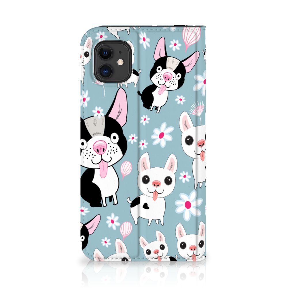 Apple iPhone 11 Hoesje maken Hondjes design zwart-witte hondjes vooraanzicht.