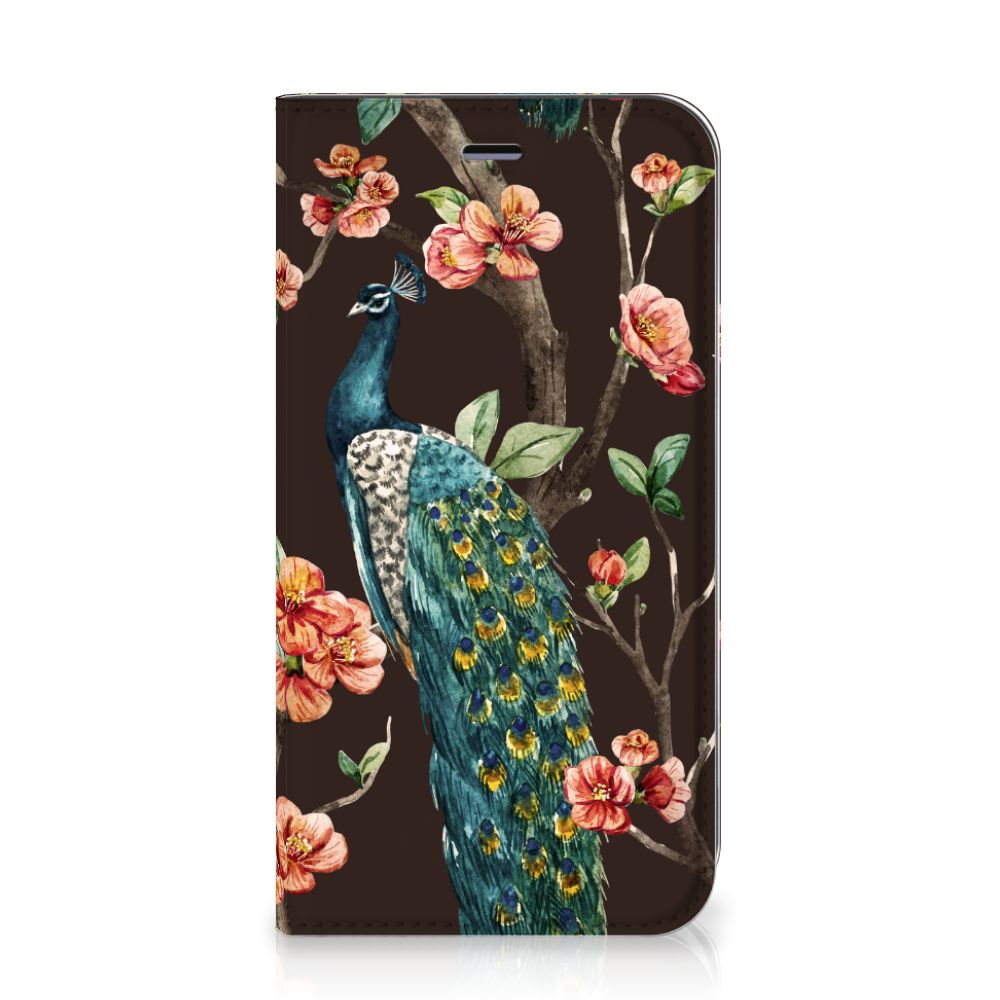 Apple iPhone 11 Hoesje maken Pauw met Bloemen design pauw bloemen aanzicht