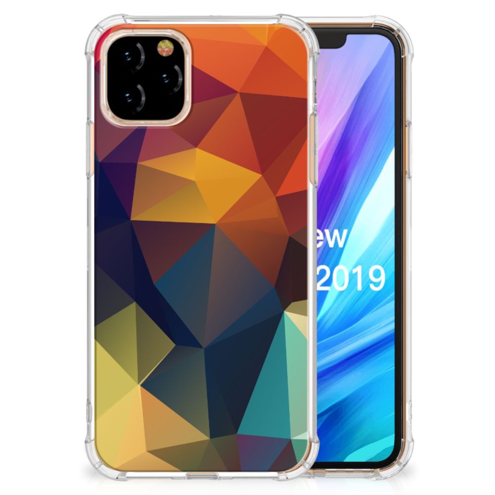 Apple iPhone 11 Pro Shockproof Case Polygon Color achterzijde zijkant