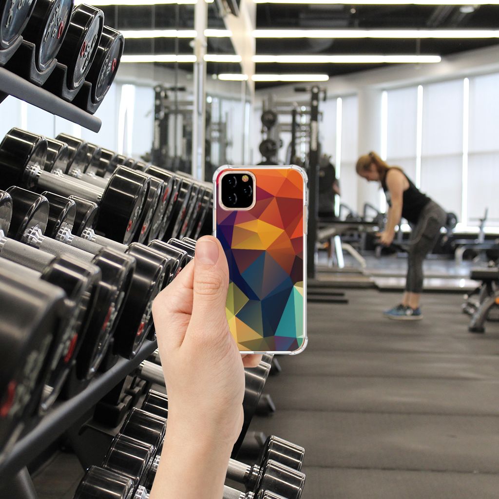 Apple iPhone 11 Pro Shockproof Case Polygon Color telefoonhoesje sportzaal