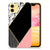 Apple iPhone 11 TPU Hoesje Zwart Roze Vormen met trendy geometrisch design.