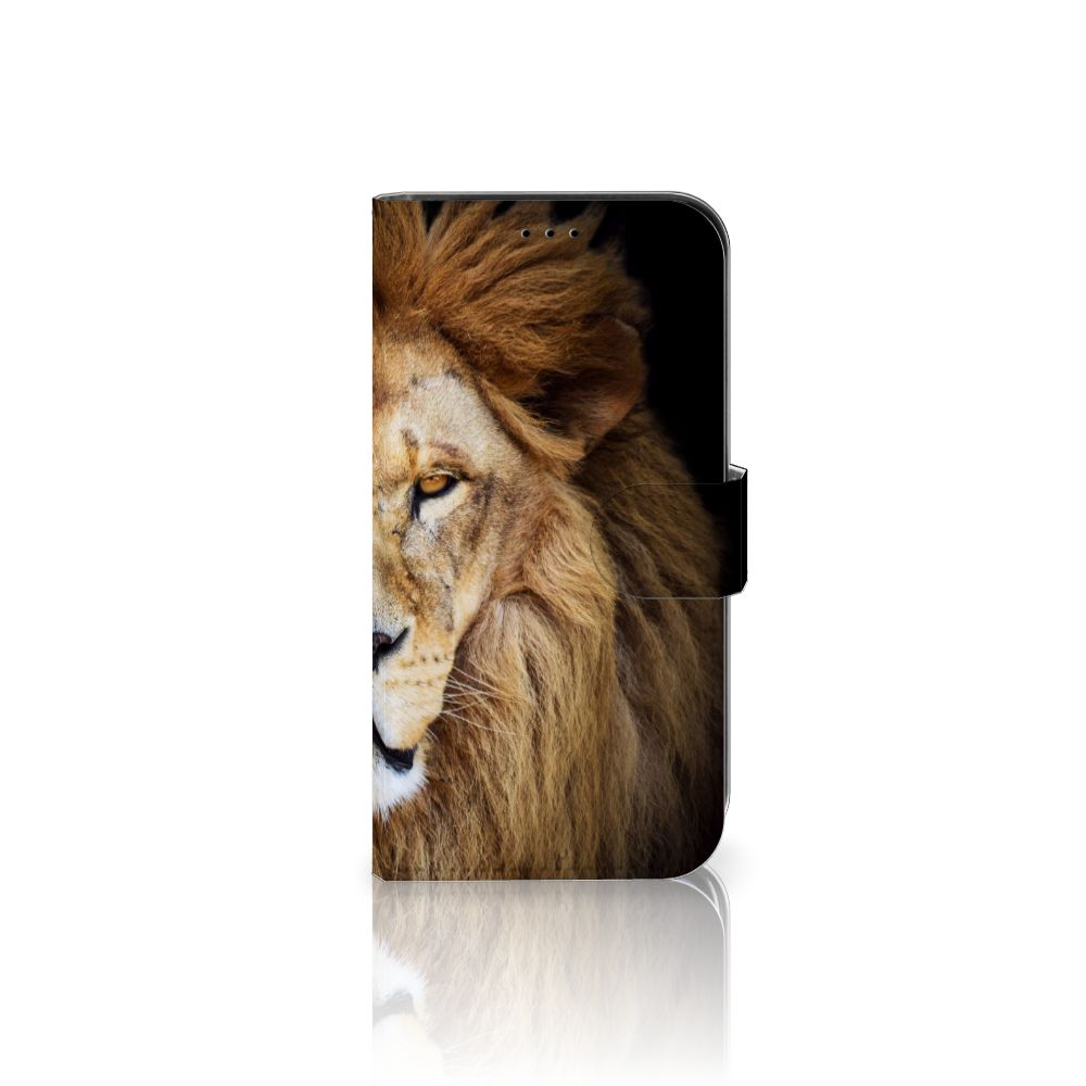 Apple iPhone 13 Telefoonhoesje met Pasjes Leeuw design leeuw voorkant