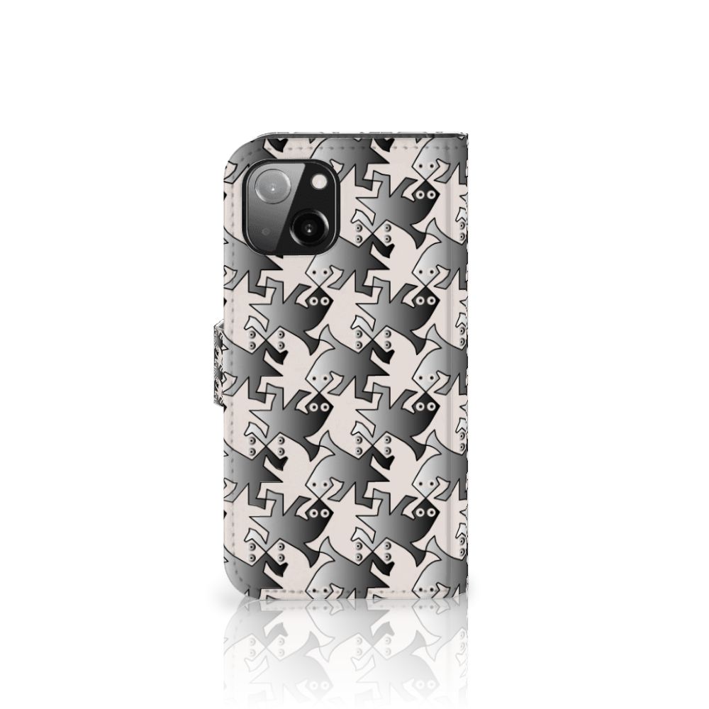 Apple iPhone 13 Telefoonhoesje met Pasjes Salamander Grey telefoonhoesje salamander grey zijaanzicht