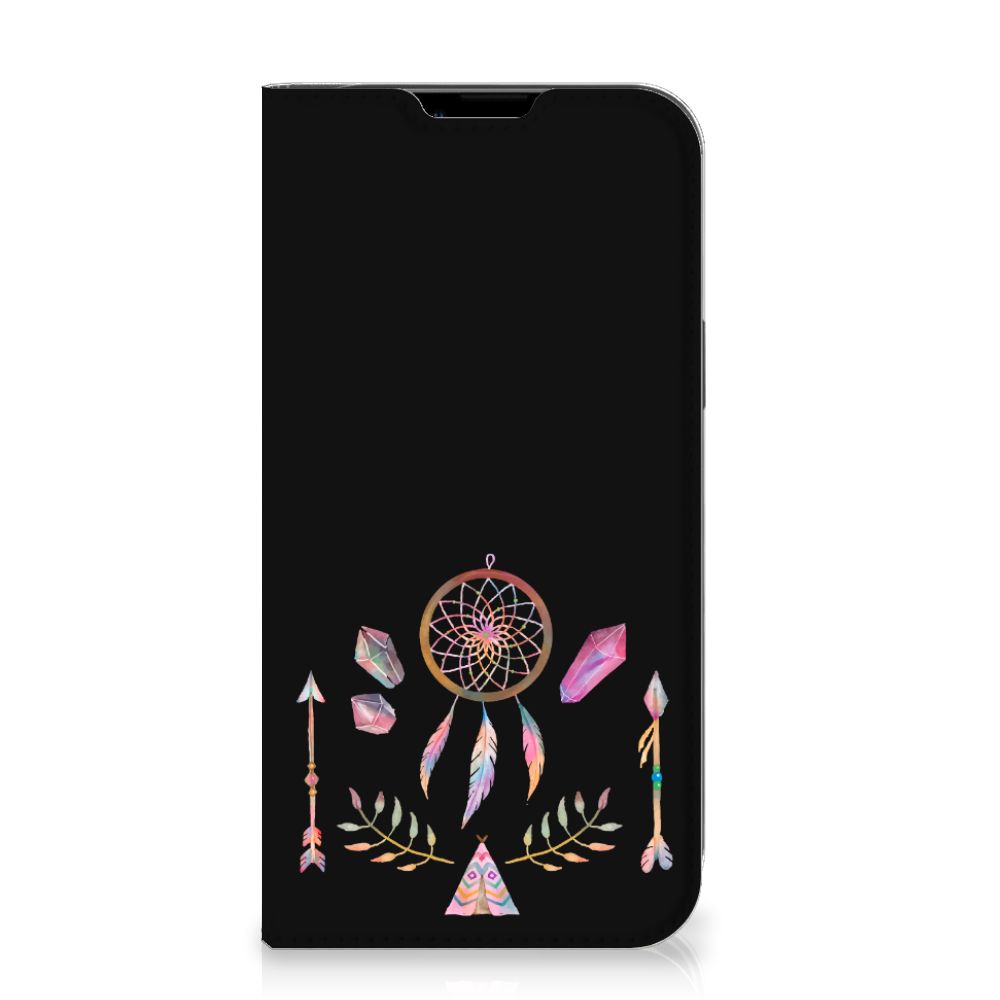 Apple iPhone 14 Plus Magnet Case Boho Dreamcatcher voorkant dromenvanger design