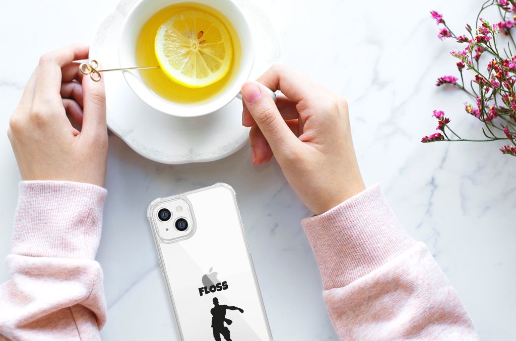 Apple iPhone 14 Plus Stevig Bumper Hoesje Floss hands drink