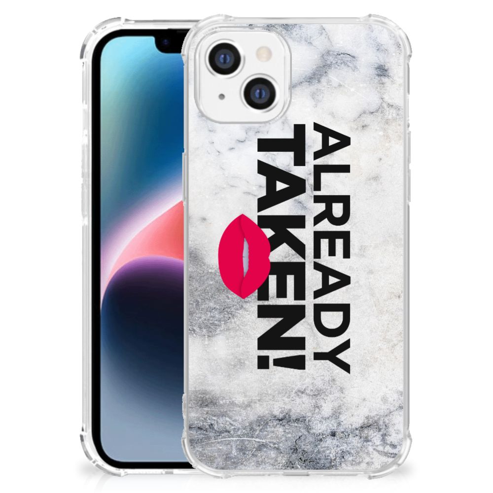 Apple iPhone 14 Plus Telefoonhoesje met tekst Already Taken White achterkant