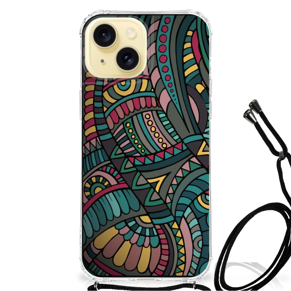 Apple iPhone 15 Doorzichtige Silicone Hoesje Aztec B2C Telecom