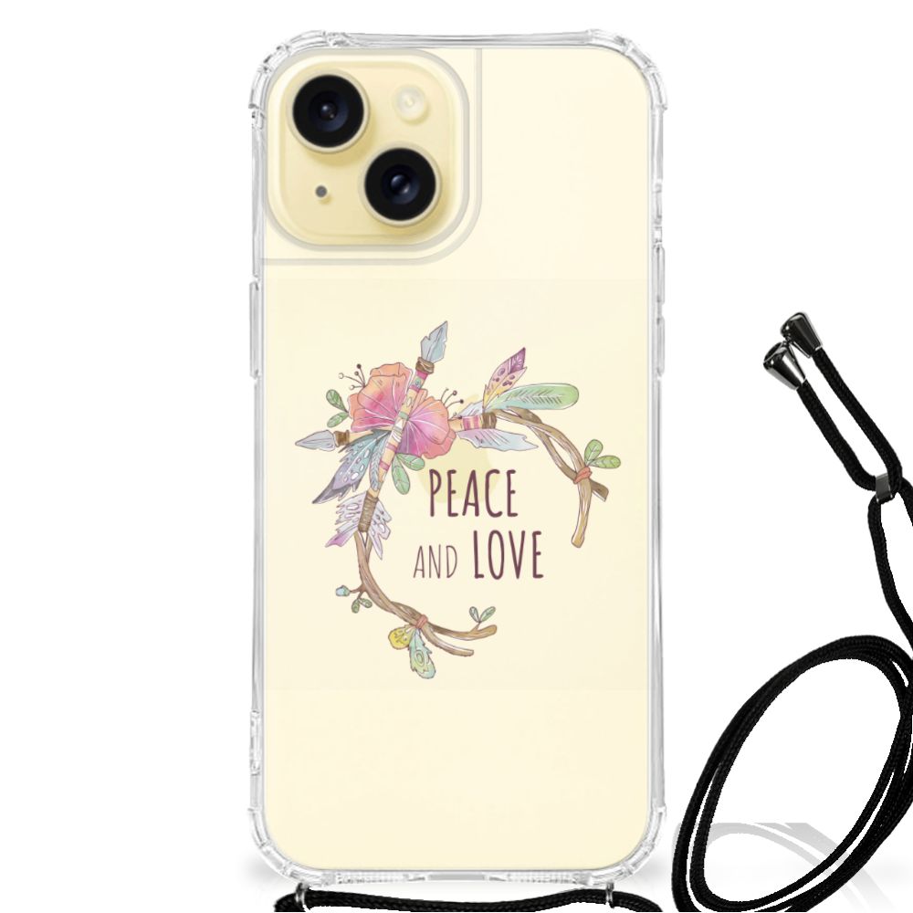 Apple iPhone 15 Stevig Bumper Hoesje Boho Text B2C Telecom