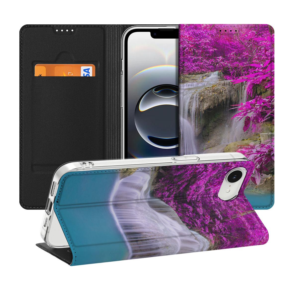 Apple iPhone 16e Book Cover Waterval boek cover met waterval design voorkant en achterkant