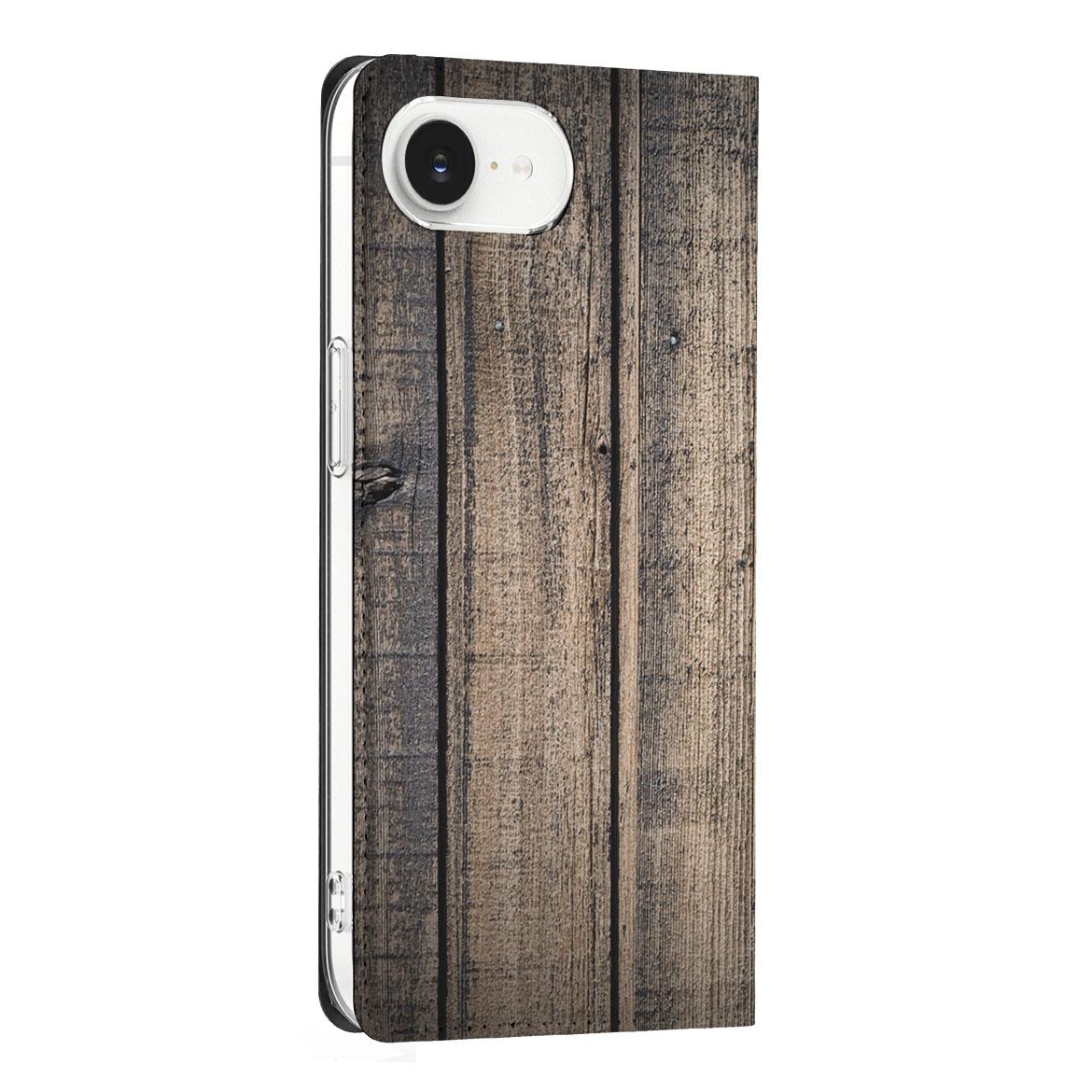 Apple iPhone 16e Book Wallet Case Steigerhout steigerhout design aanzicht