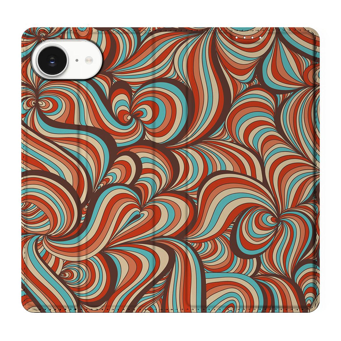 Apple iPhone 16e Bookcase Retro design kleurrijk abstract