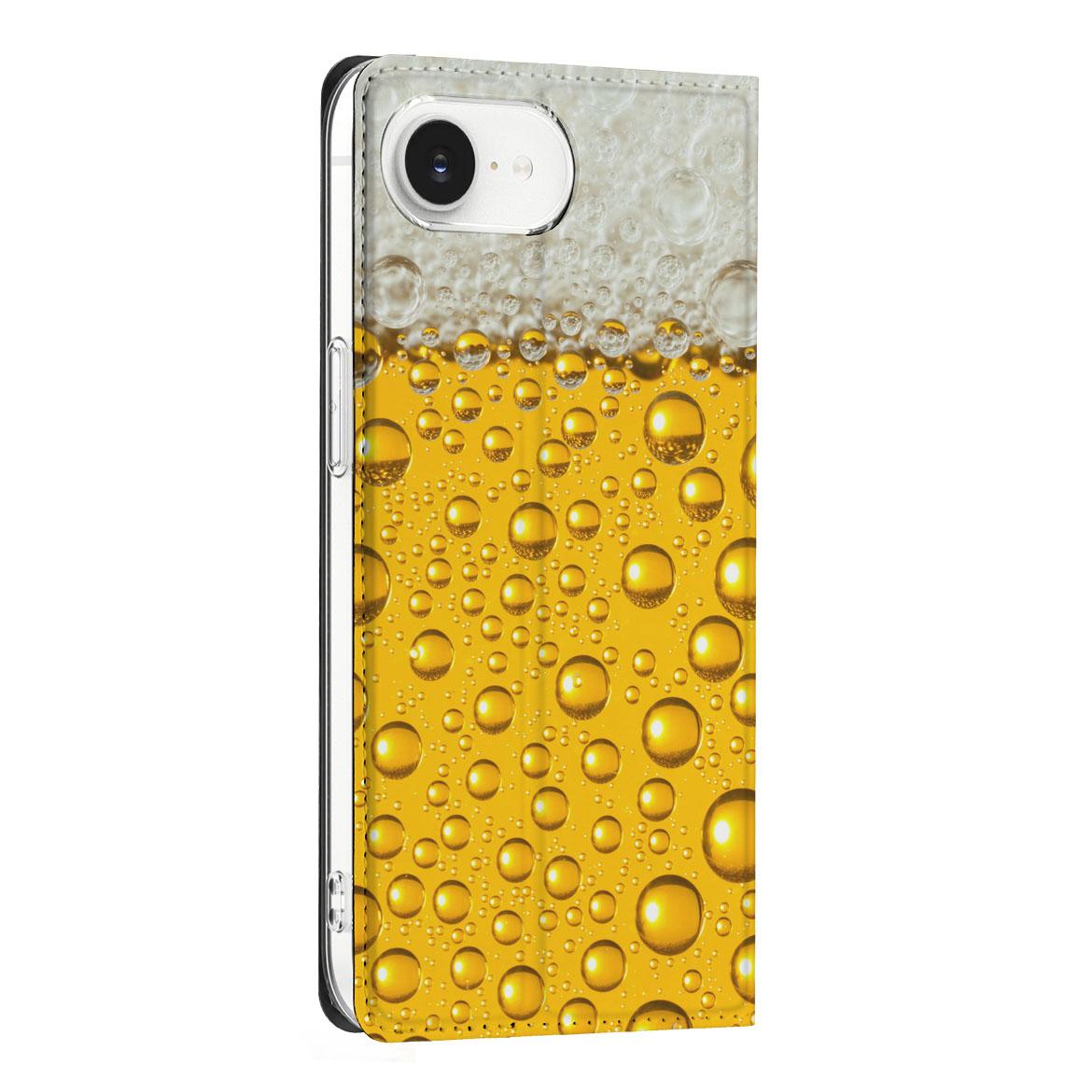 Apple iPhone 16e Flip Style Cover Bier bierprint design aanzicht