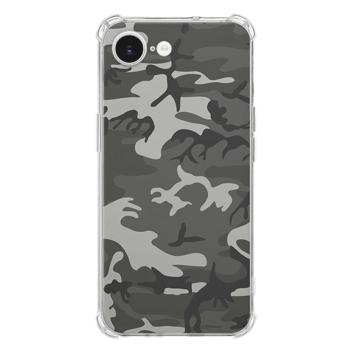 Apple iPhone 16e Hoesje - Army Light TPU Antishock camouflageprint achteraanzicht