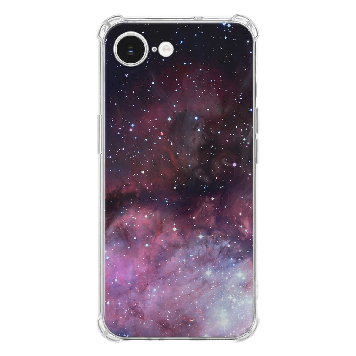 Apple iPhone 16e Hoesje - Galaxy TPU Antishock designnaam sterrenhemel aanzicht