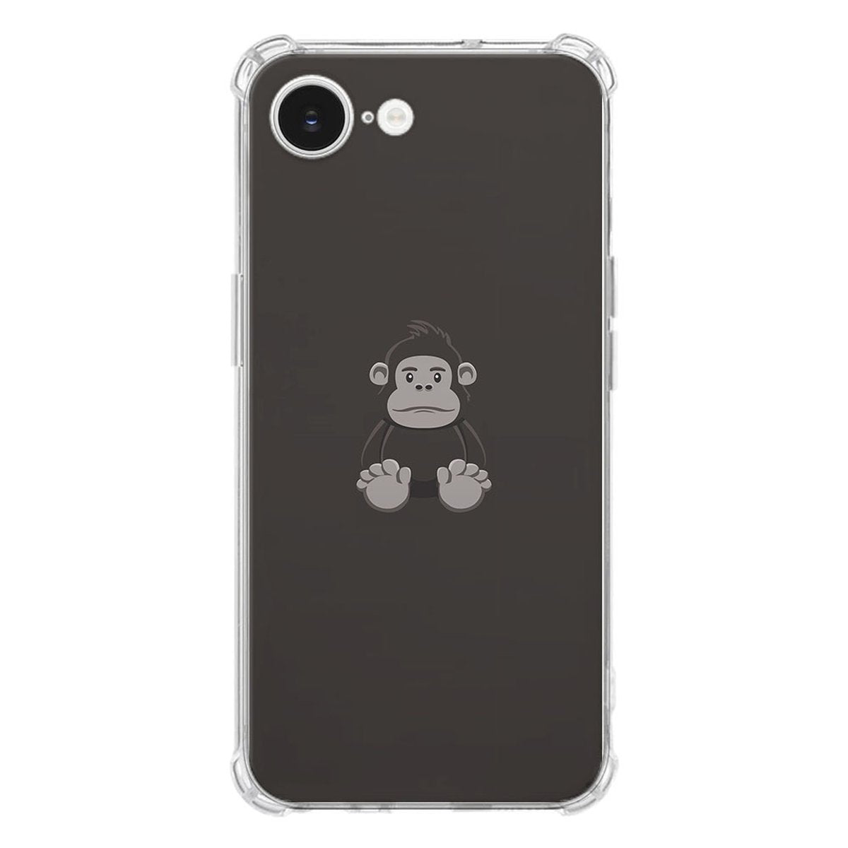 Apple iPhone 16e Hoesje - Gorilla TPU Antishock hoesje achterkant zwart design gorilla