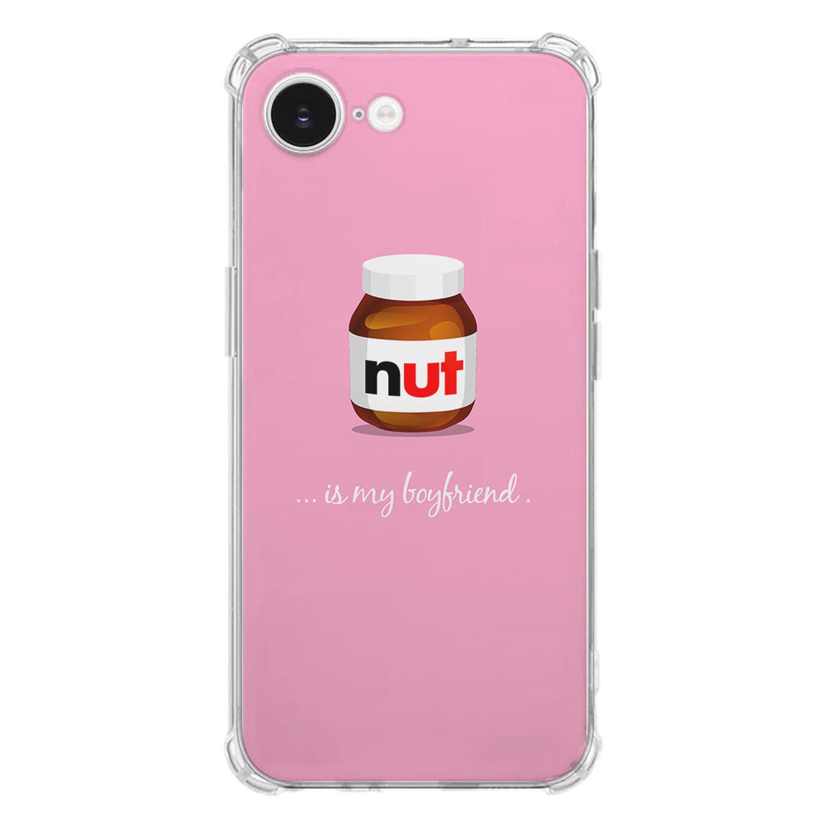 Apple iPhone 16e Hoesje - Hoesje Nut Boyfriend TPU Antishock telefoonhoesje nut boyfriend achterkant