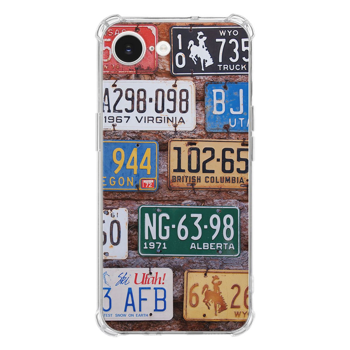 Apple iPhone 16e Hoesje - Kentekenplaten TPU Antishock design met kentekenplaten aanzicht