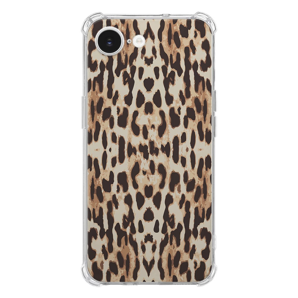 Apple iPhone 16e Hoesje - Leopard TPU Antishock leopard design achterkant