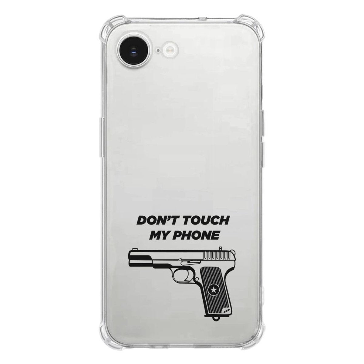 Apple iPhone 16e Hoesje - Pistol DTMP TPU Antishock transparant pistol design