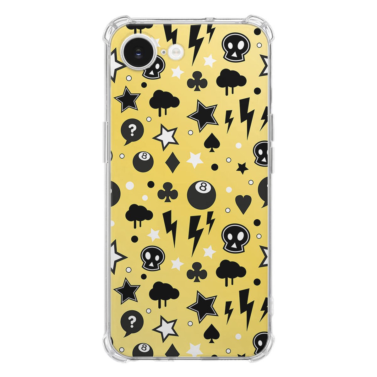 Apple iPhone 16e Hoesje - Punk Yellow TPU Antishock designnaam achterkant