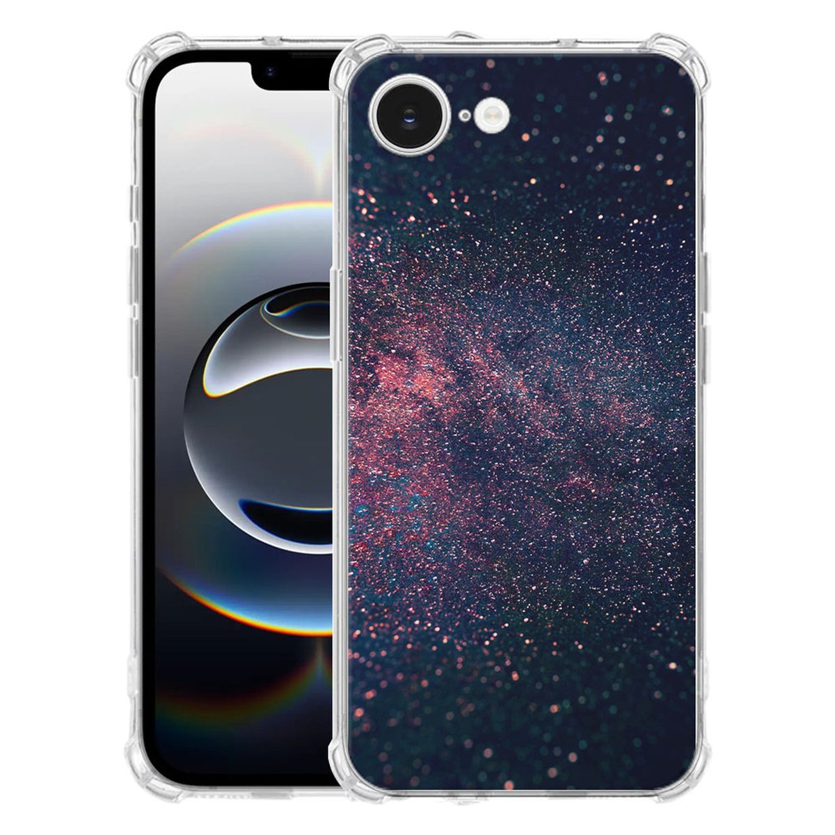 Apple iPhone 16e Hoesje - Stars TPU Antishock hoesje sterren design achterkant