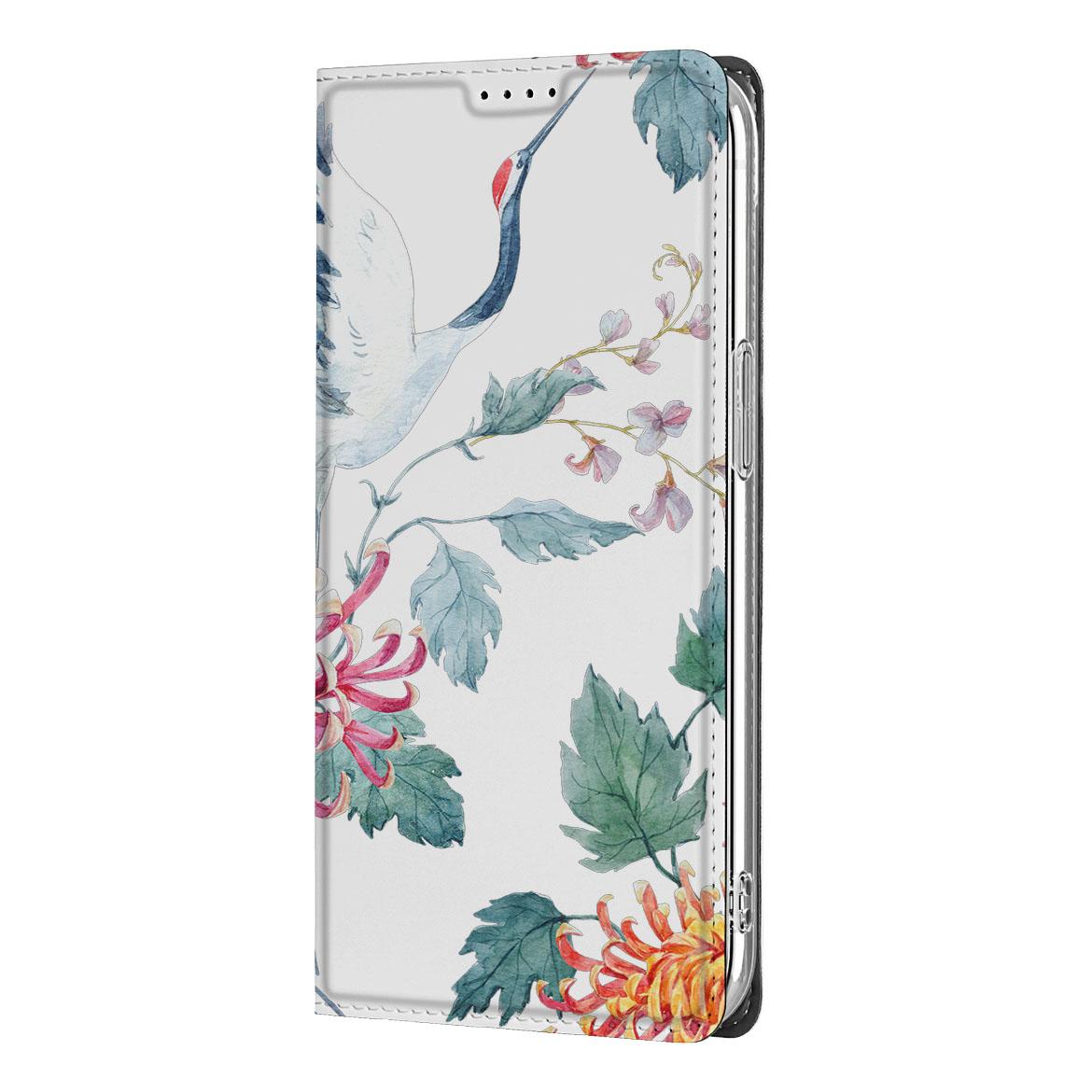 Apple iPhone 16e Hoesje maken Bird Flowers design ooievaar bloemen aanzicht